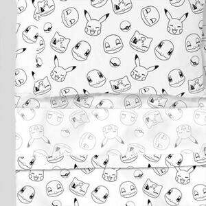 Pokémon Battle Club Shite / Black Twin Bed Sheet Bundle Pillow Case (0766)